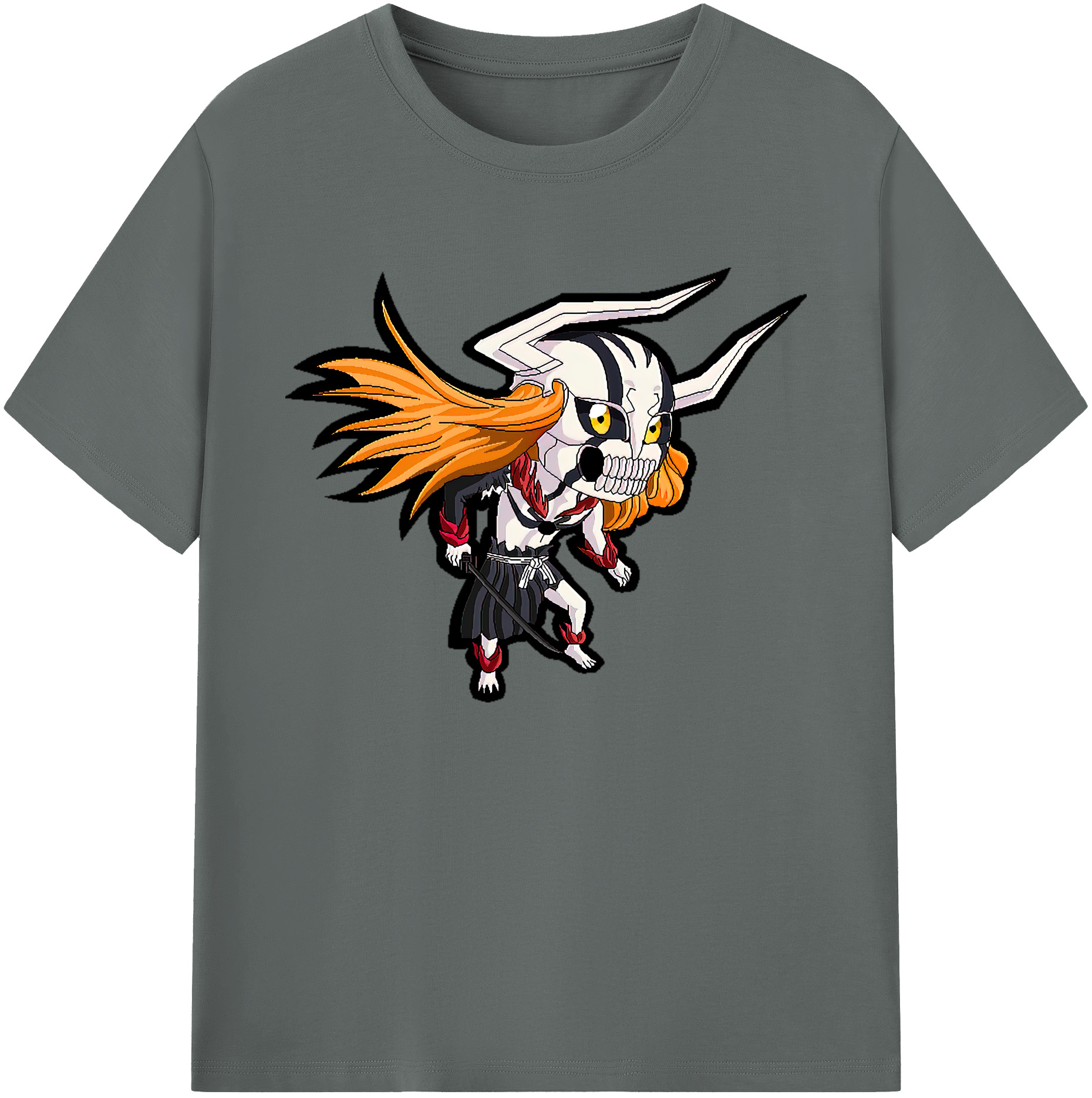 （画像用） ブリーチ 黒崎一護（くろさき いちご）BLEACH Kurosaki Ichigo 綿100％ メンズ半袖Tシャツ｜肌触りやわらか＆通気性